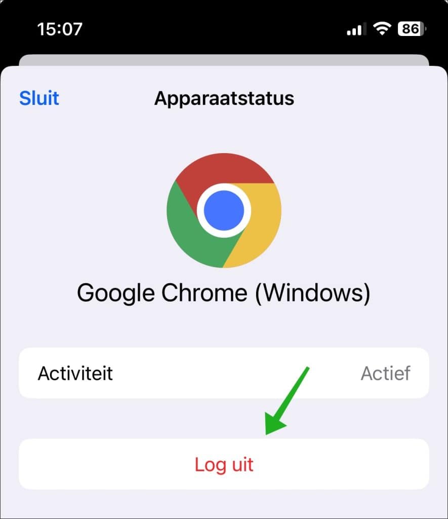 Whatsapp apparaat uitloggen