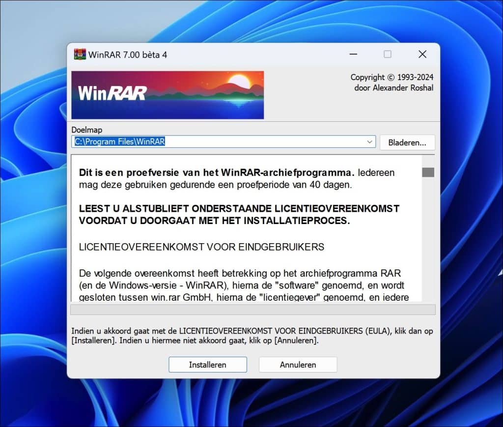 WinRAR installeren