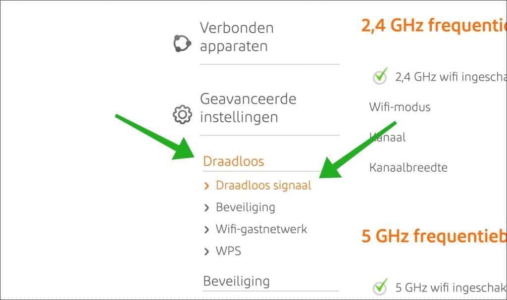 Ziggo draadloos signaal instellingen