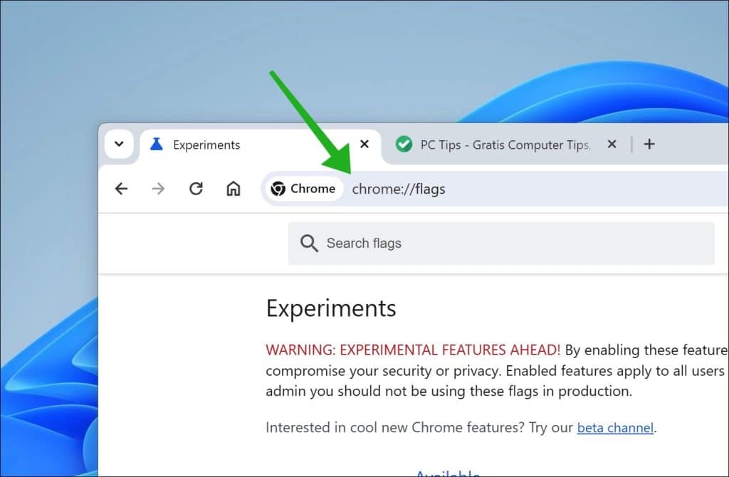 chrome flags