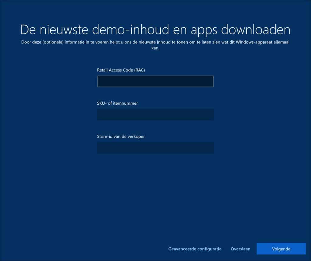 Demo inhoud en apps downloaden