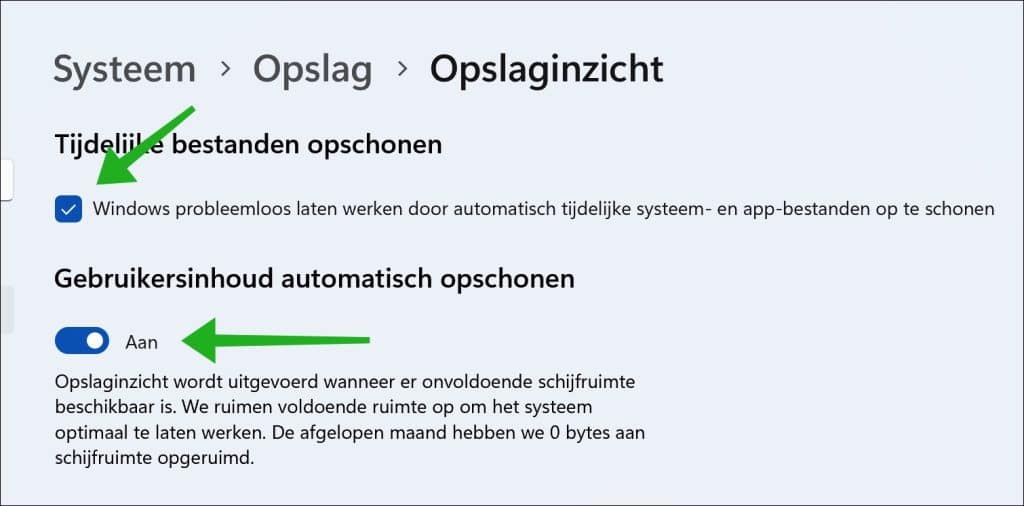 Gebruikersinhoud automatisch opschonen