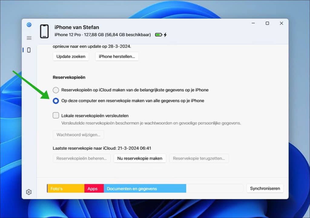 Haga una copia de seguridad de todos los datos de su iPhone en esta computadora