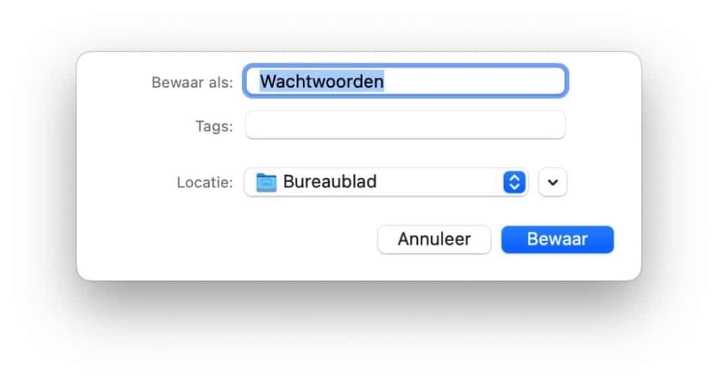 Safari wachtwoorden opslaan