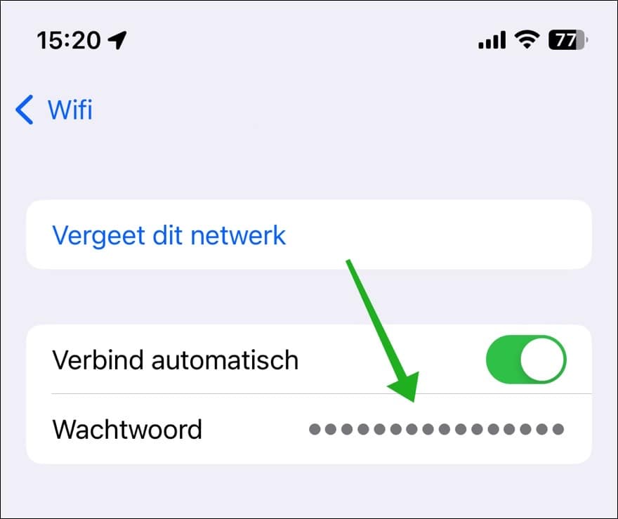 wachtwoord weergeven iphone