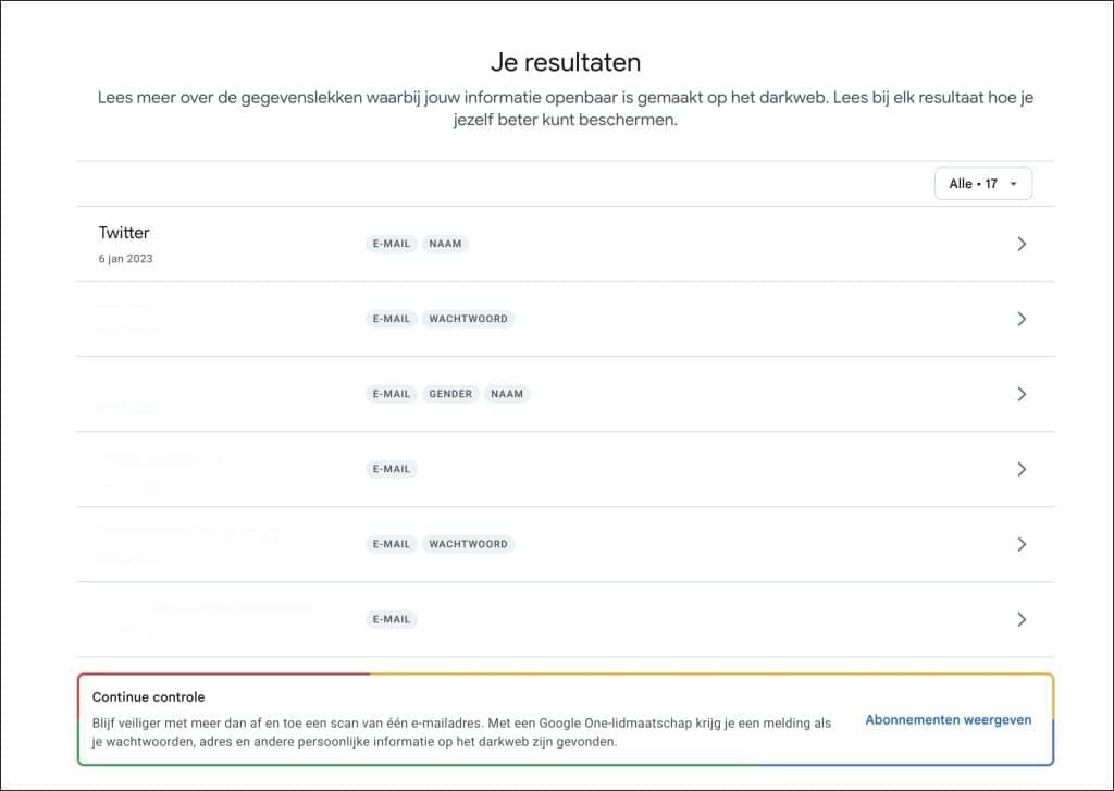 Datos en línea filtrados en la web oscura