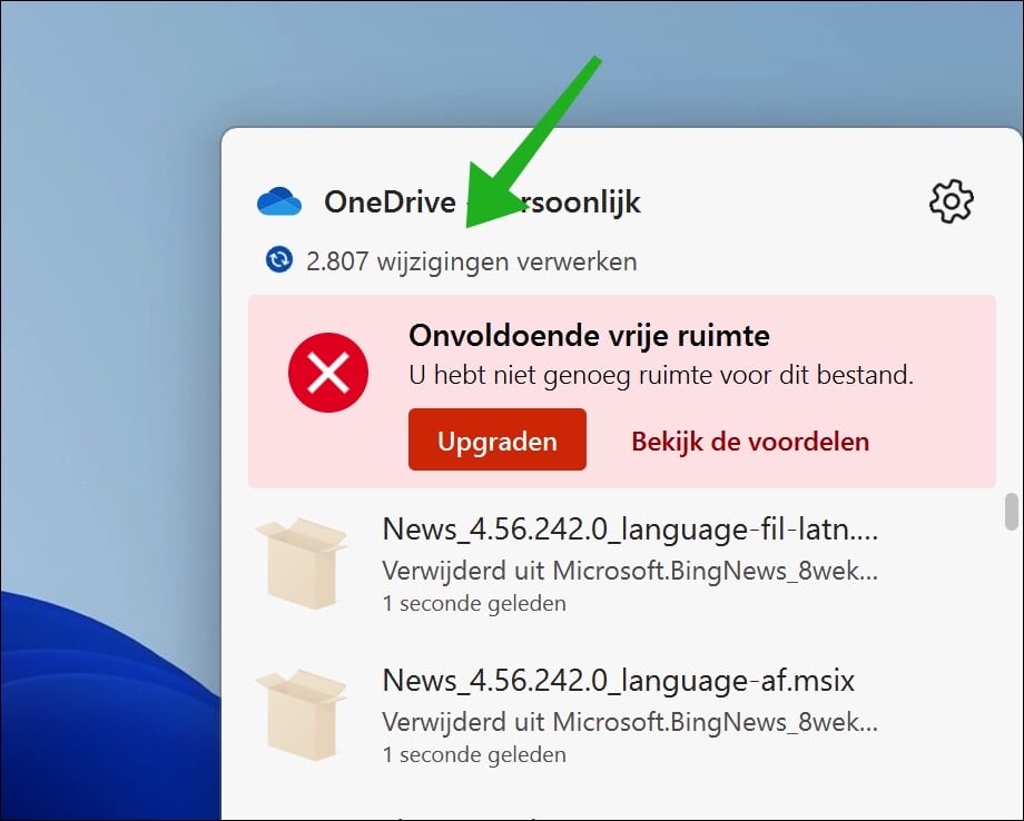 OneDrive Wijzigingen verwerken