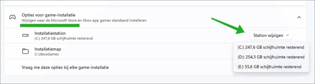 Opties voor game-installatie
