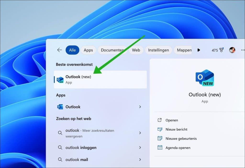 Outlook openen