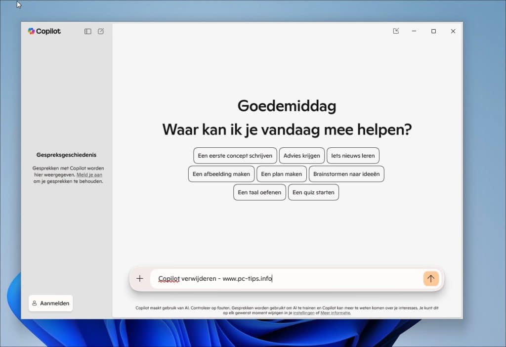 copilot verwijderen