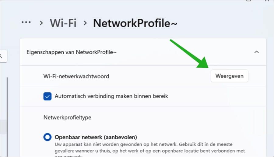Wifi wachtwoord delen via QR-code in Windows 11