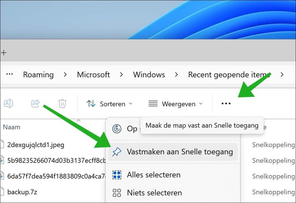 Vastmaken aan Snelle toegang
