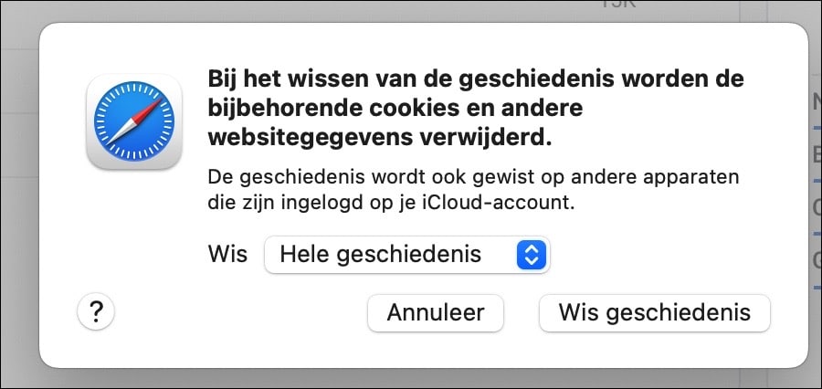 Zoekgeschiedenis verwijderen uit safari