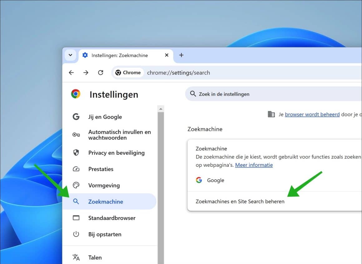 GOOGLE INSTELLEN ALS STANDAARD ZOEKMACHINE CHROME visual data 2