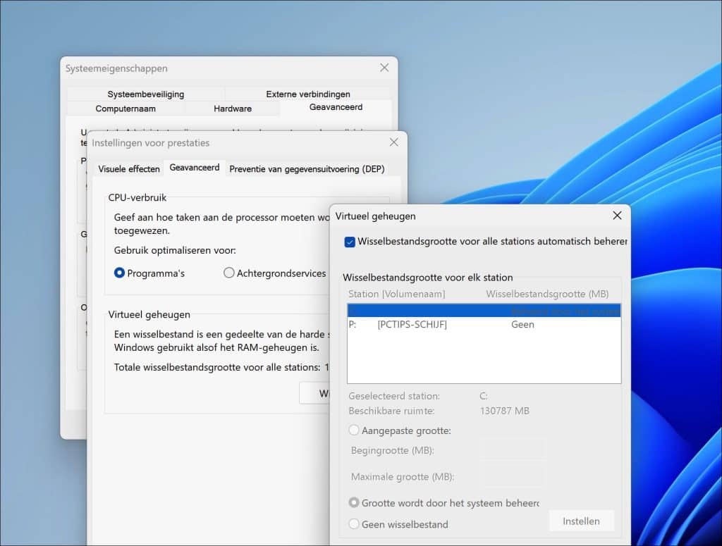 Virtueel geheugen optimaliseren