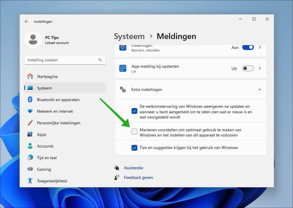 Manieren voorstellen om optimaal gebruik te maken vanWindows en het instellen van dit apparaat te voltooien