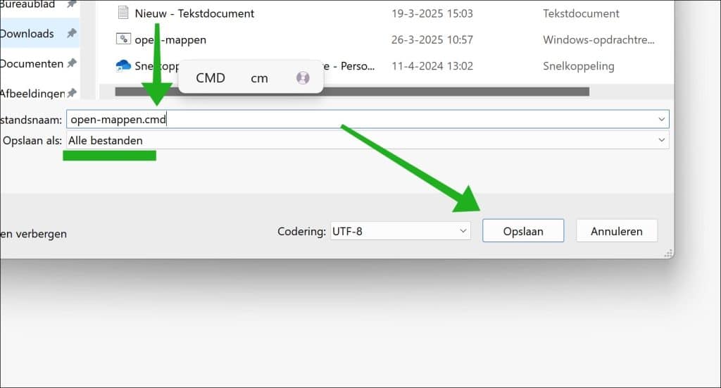 cmd opslaan