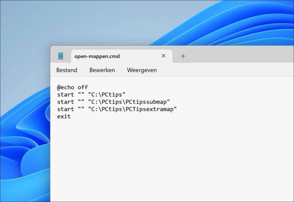 meerdere mappen openen script