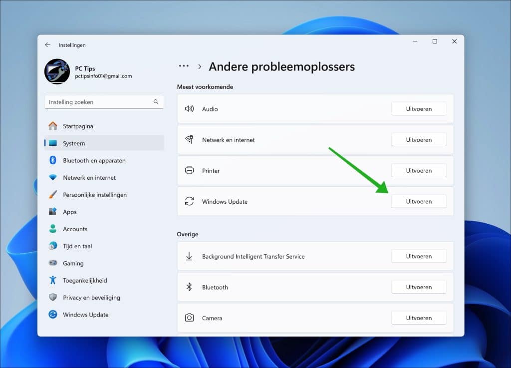 windows update probleemoplosser