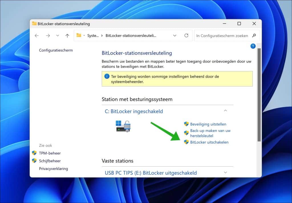 BitLocker uitschakelen