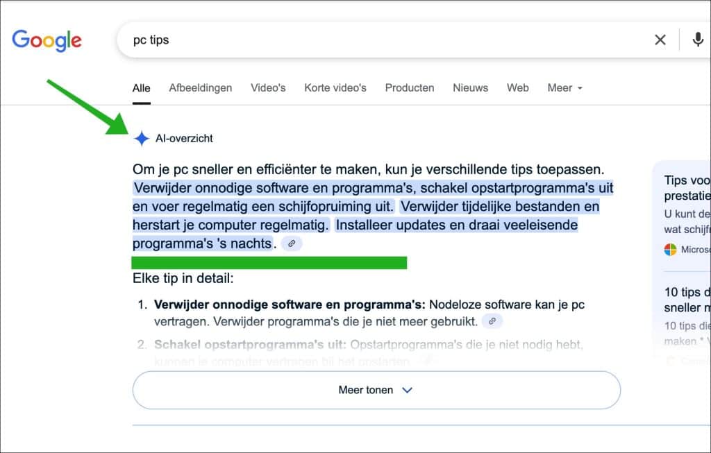 Google AI overviews