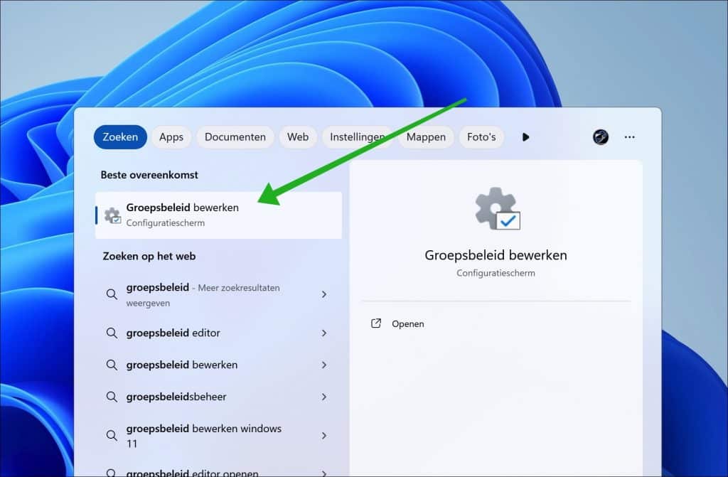 Groepsbeleid bewerken