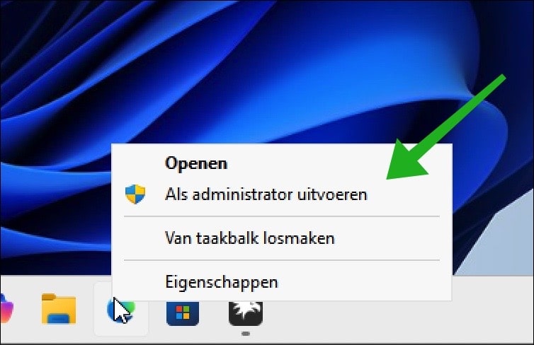 Klassieke rechtermuisklik menu opties
