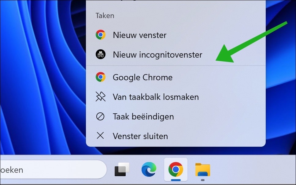 Nieuw rechtermuisklik menu in Windows 11