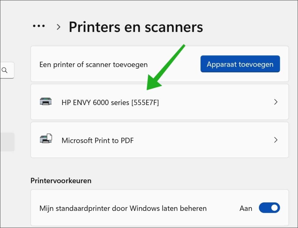 Printer selecteren