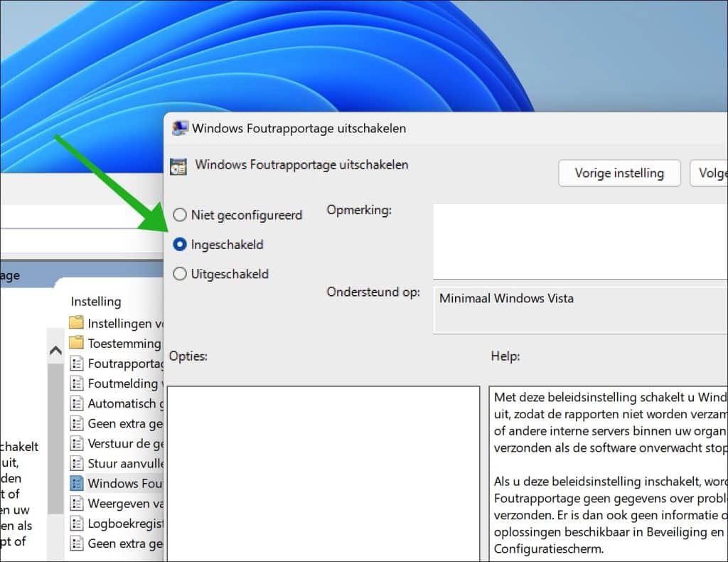 Windows foutrapportage uitschakelen via groepsbeleid