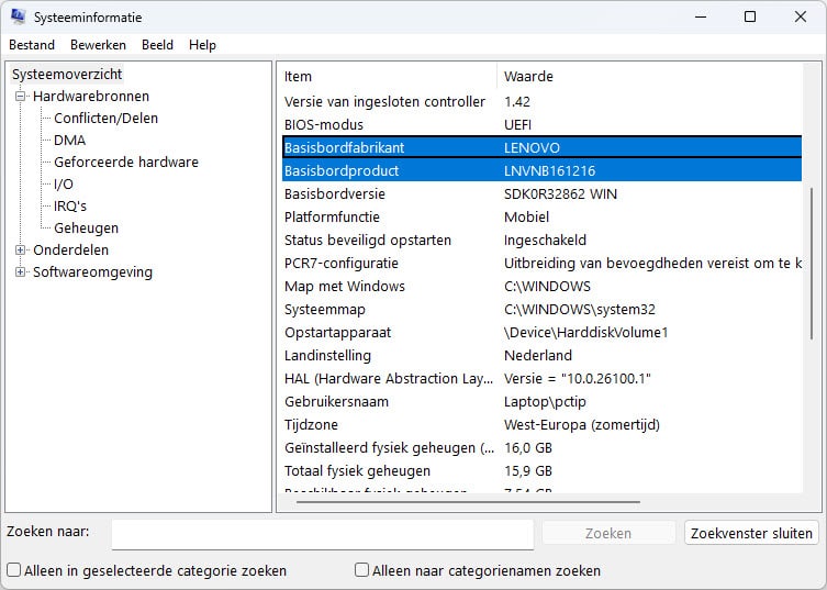 systeeminformatie