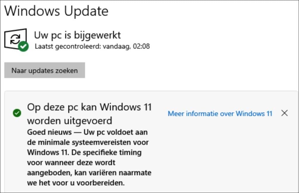 windows 10 naar 11 upgraden