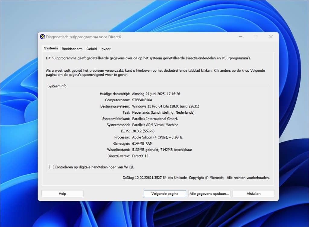 GPU en DirectX-informatie