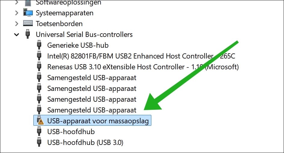 geel uitroepteken apparaatbeheer