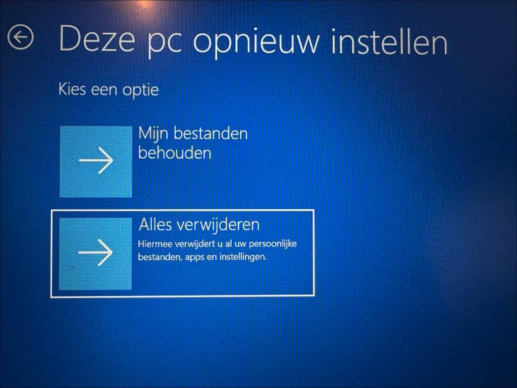Alles verwijderen
