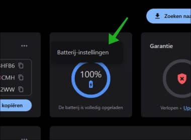 Laad batterij van laptop op tot maximaal 80%