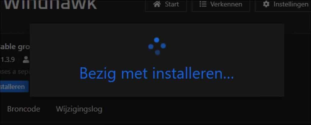 Bezig met installeren