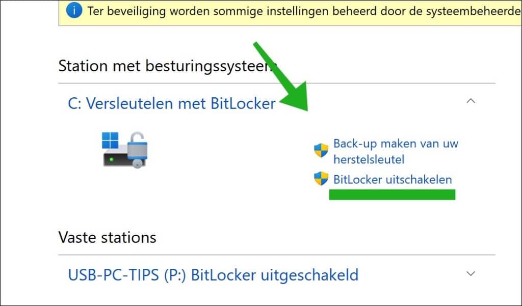 Bitlocker uitschakelen