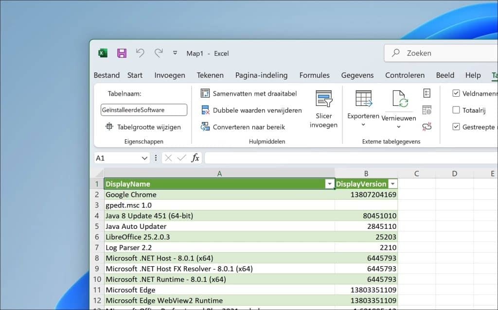 Geinstalleerde software exporteren naar bestand