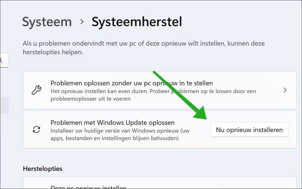 Herstel Windows 11 zonder herstelmedium