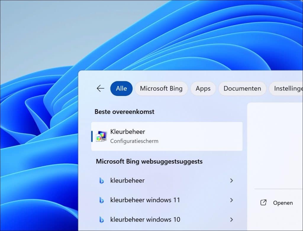 Kleurbeheer openen