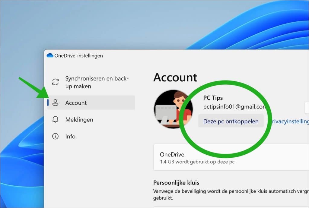 OneDrive ontkoppelen