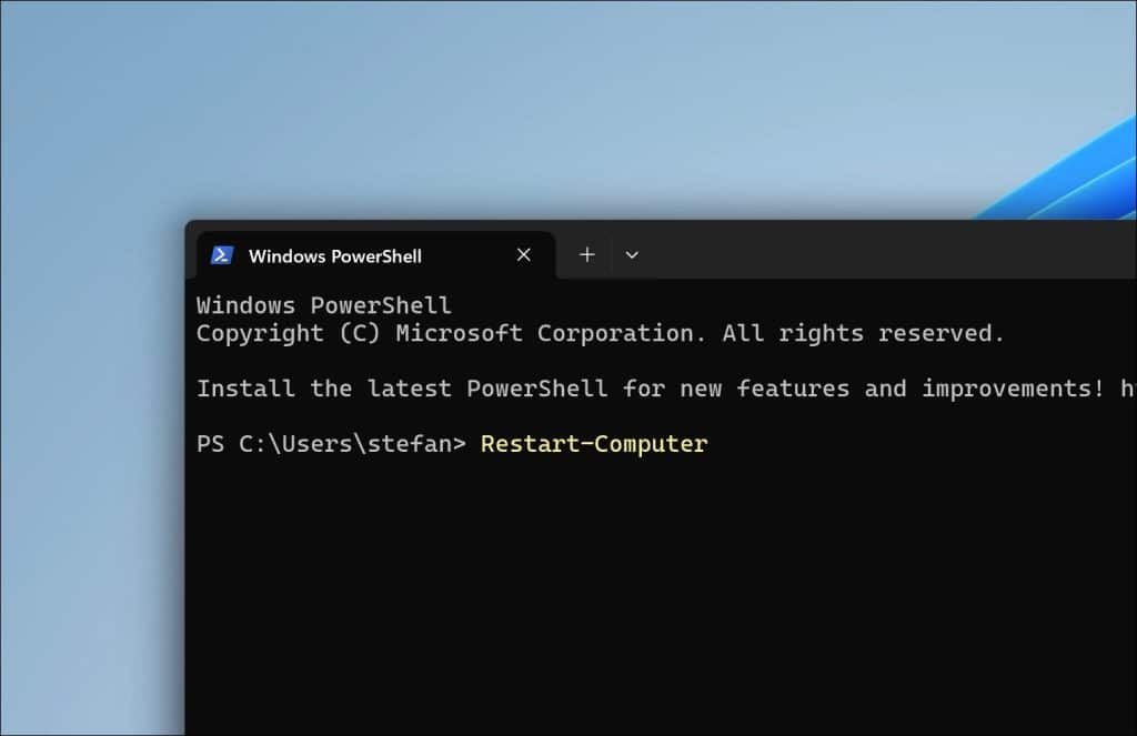Opnieuw opstarten via Opdrachtprompt