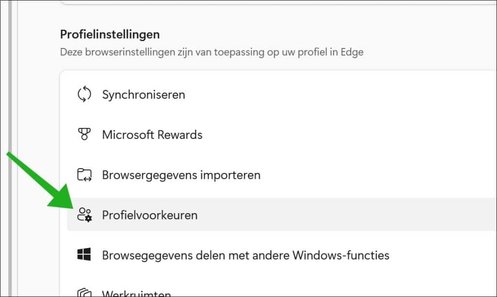 Profielvoorkeuren