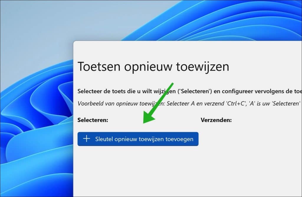 Sleutel opnieuw toewijzen