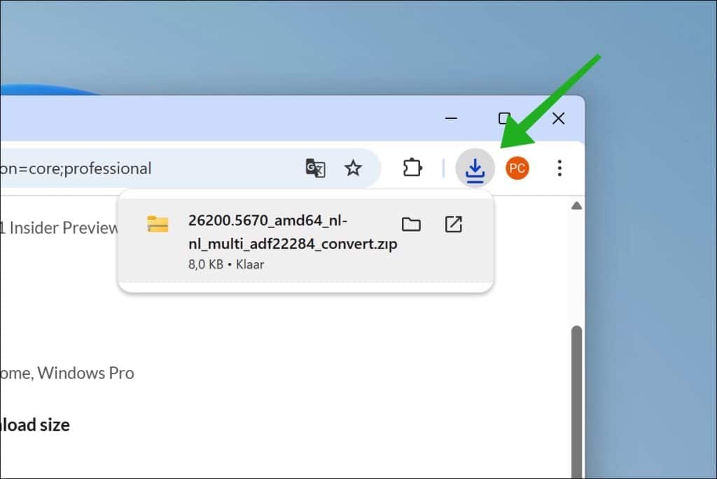 Zip bestand met download bestanden