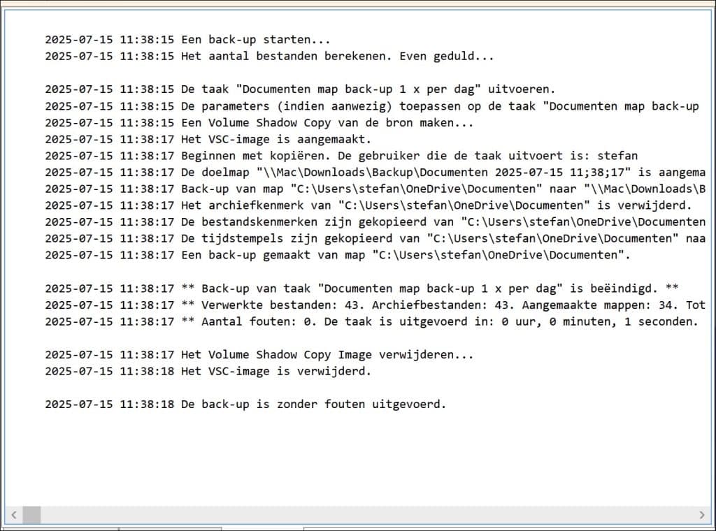 console venster