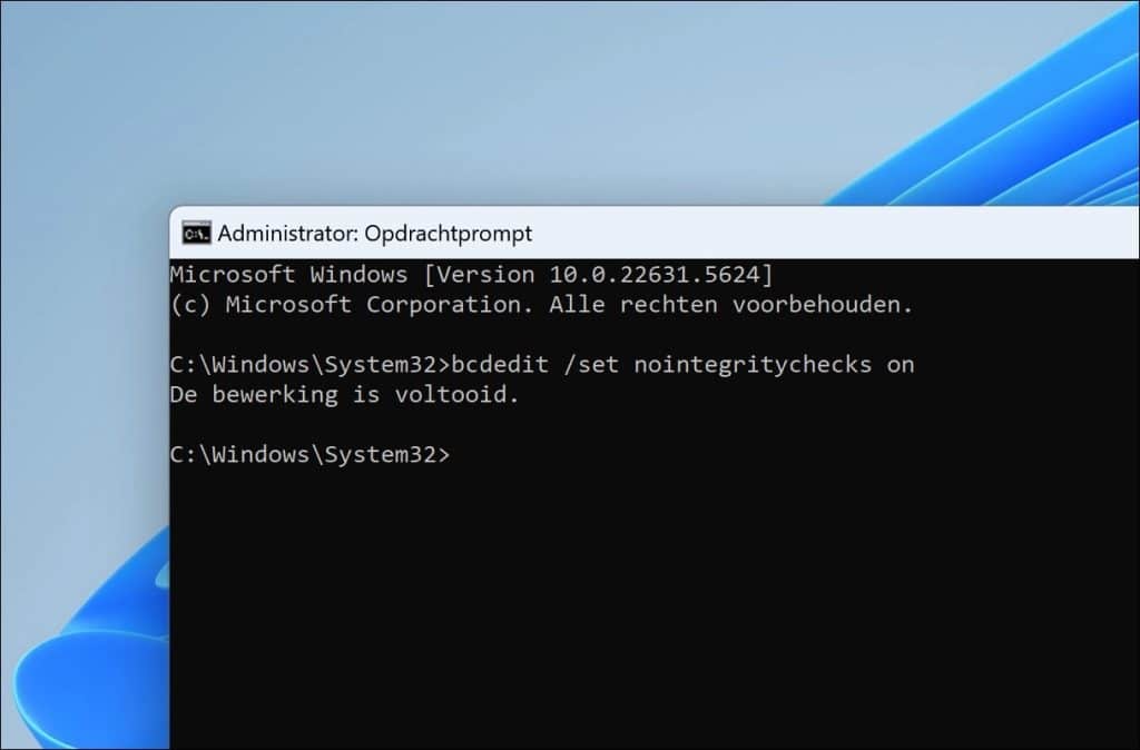 nointegritychecks on