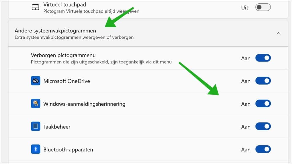 Andere systeemvakpictogrammen