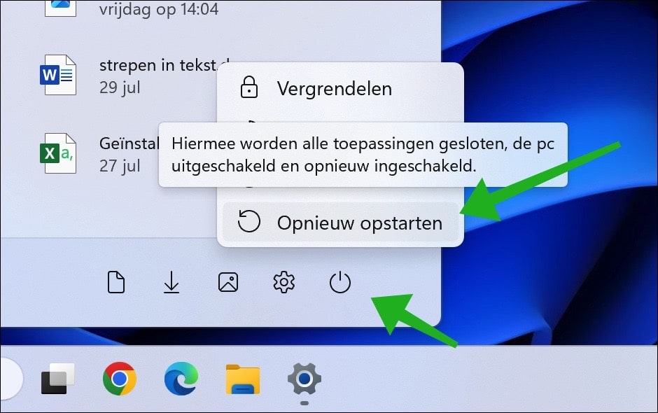 Computer opnieuw opstarten